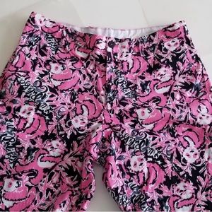 Lilly Pulitzer Pink and Black Floral Men's Shorts